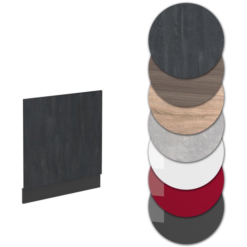 foto del prodotto pannello frontale r line, calcestruzzo nero, 60 cm senza piano di lavoro vicco