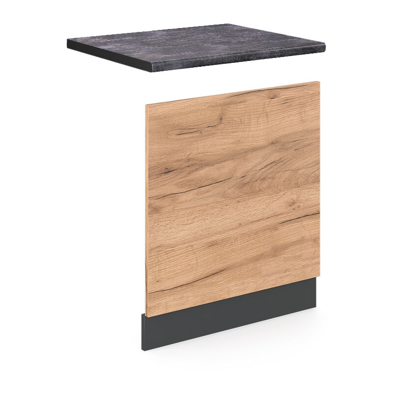 foto del prodotto pannello frontale r-line, quercia dorata, 60 cm , pl antracite vicco