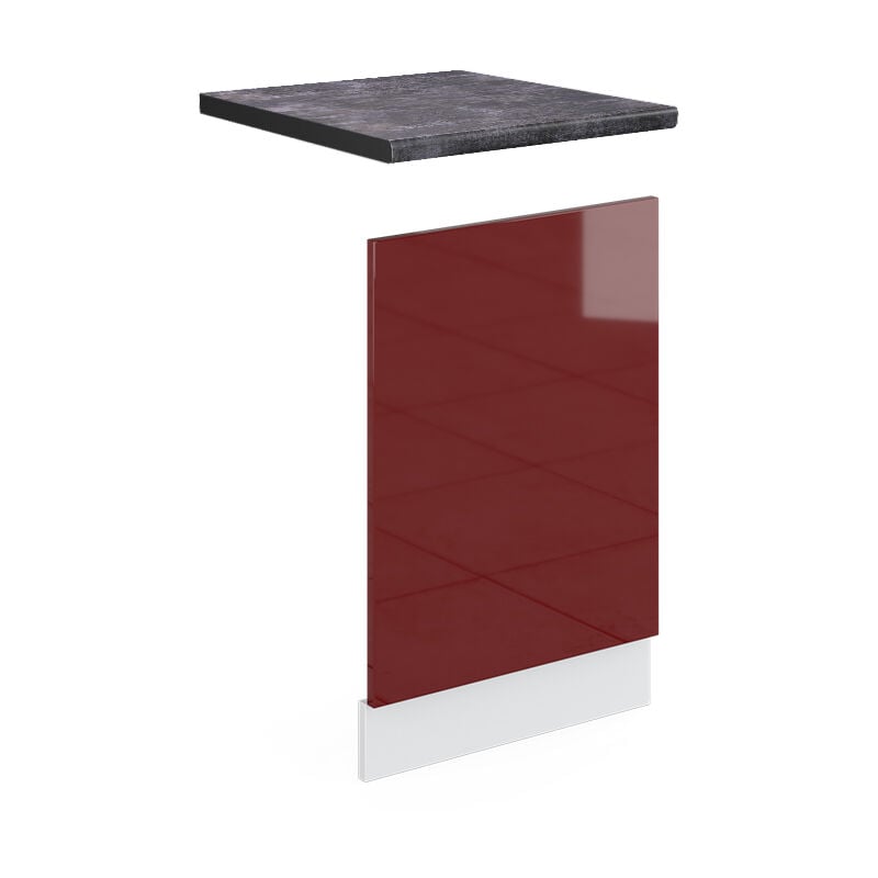 foto del prodotto pannello frontale r line, rosso bordeaux lucido, 45 cm , pl antracite vicco