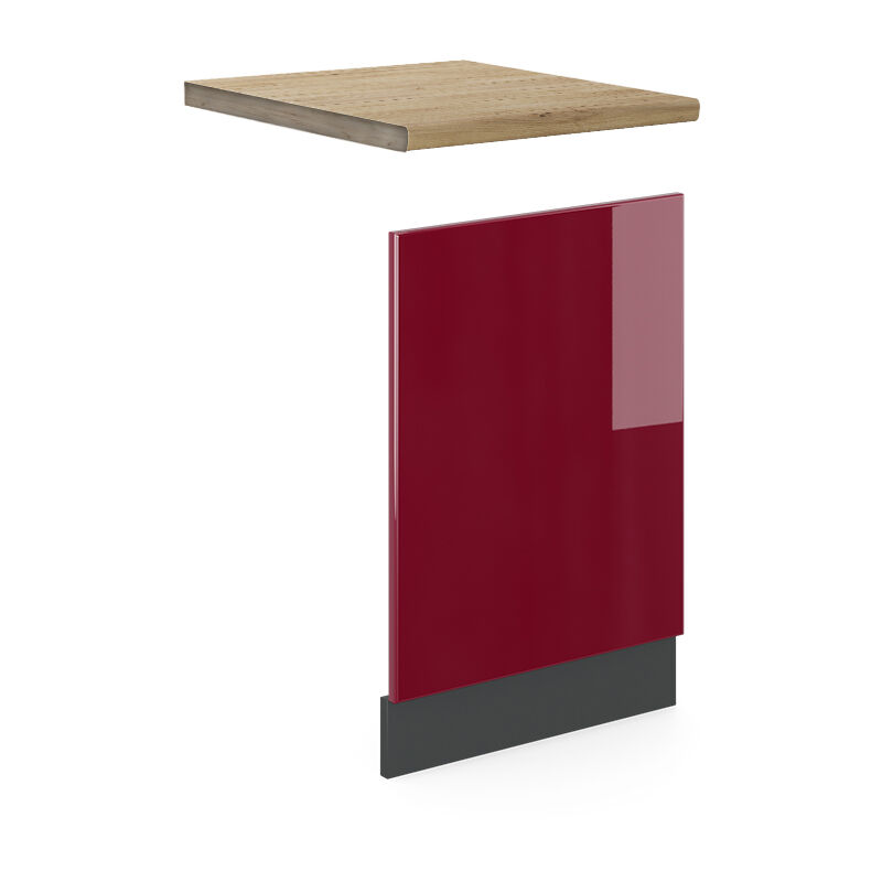 foto del prodotto pannello frontale r line, rosso bordeaux lucido, 45 cm , pl rovere vicco