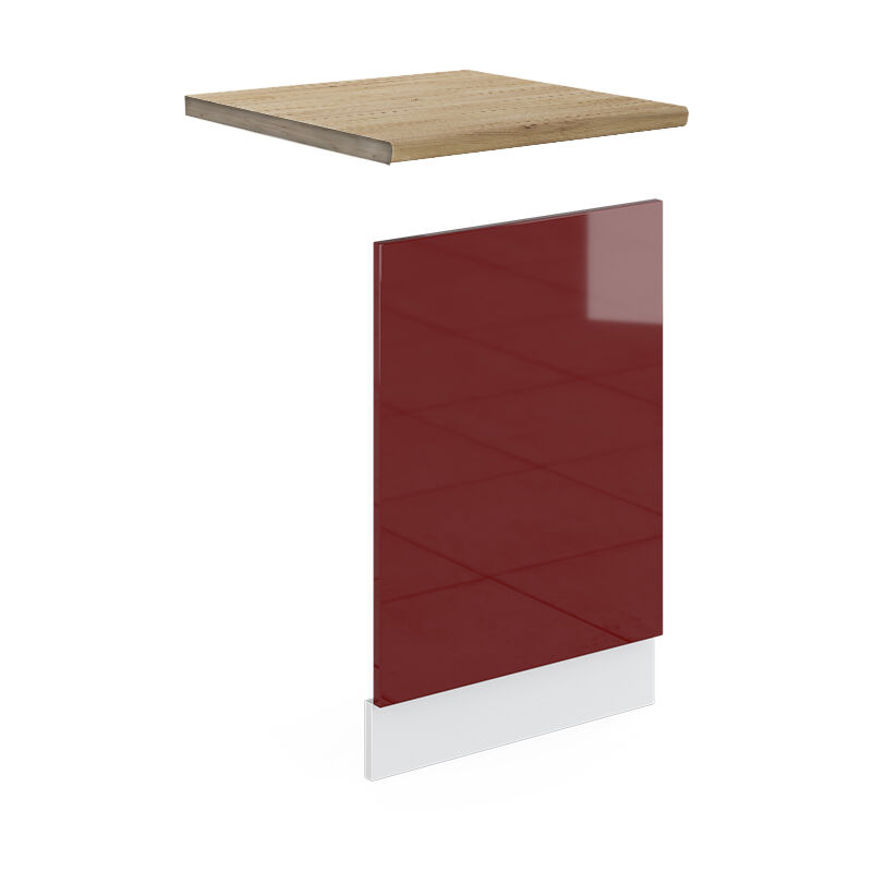 foto del prodotto pannello frontale r line, rosso bordeaux lucido, 45 cm , pl rovere vicco