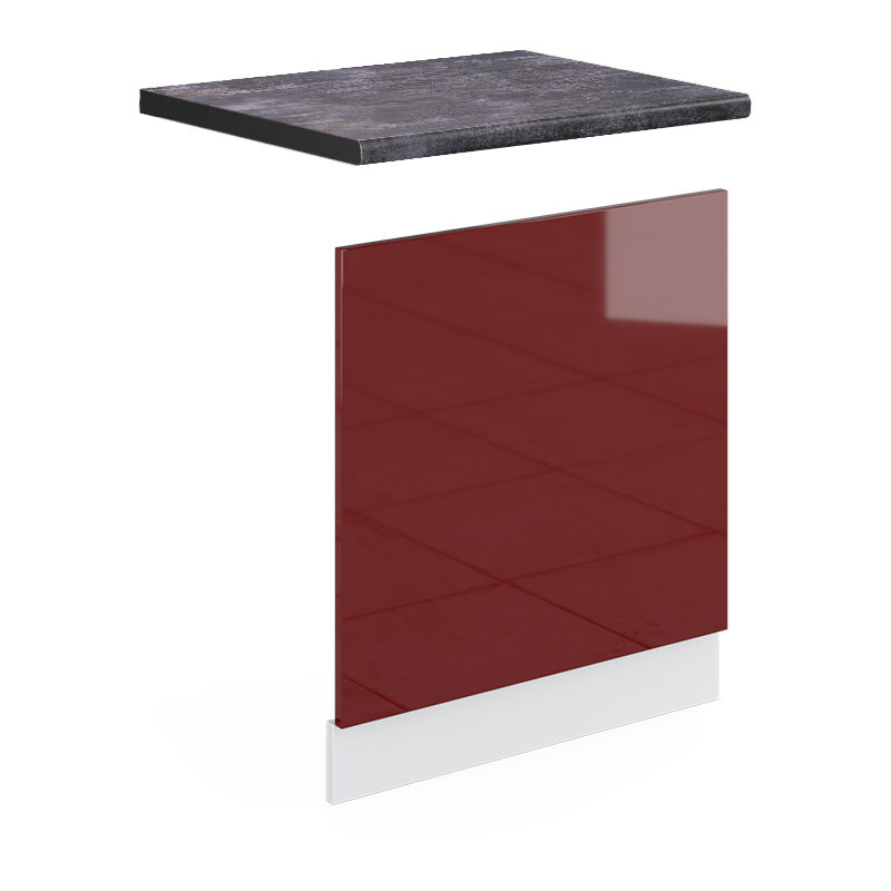 foto del prodotto pannello frontale r line, rosso bordeaux lucido, 60 cm , pl antracite vicco