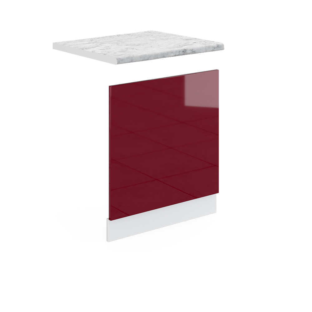 foto del prodotto pannello frontale r line, rosso bordeaux lucido, 60 cm , pl marmo, vicco