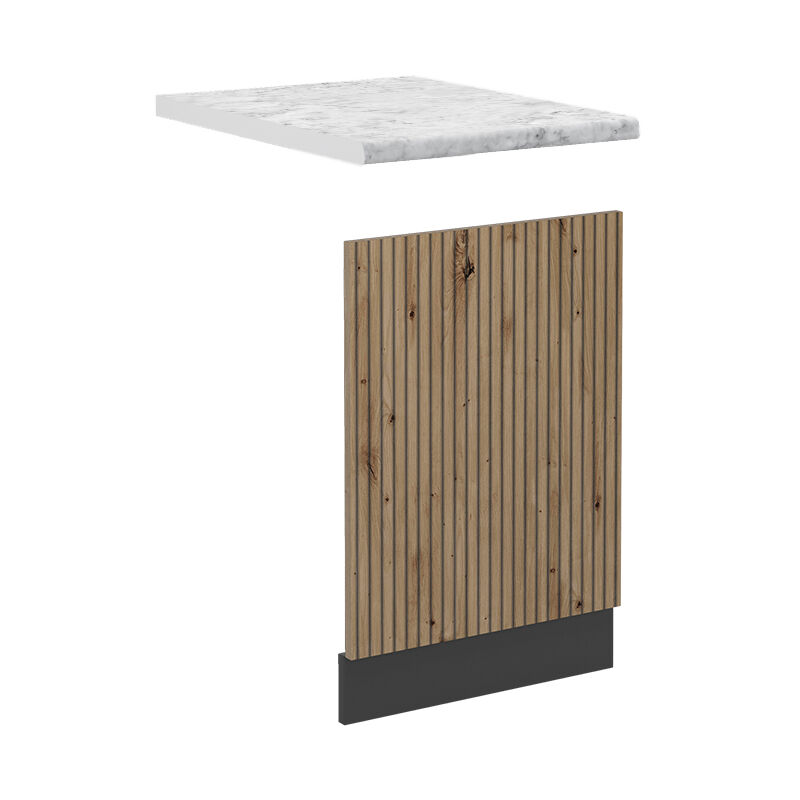 foto del prodotto pannello frontale r line, rovere artigianale, 45 cm , pl marmo vicco