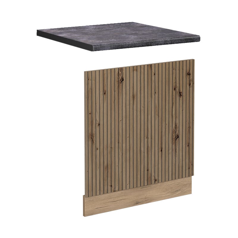 foto del prodotto pannello frontale r line, rovere artigianale, 60 cm , pl antracite vicco