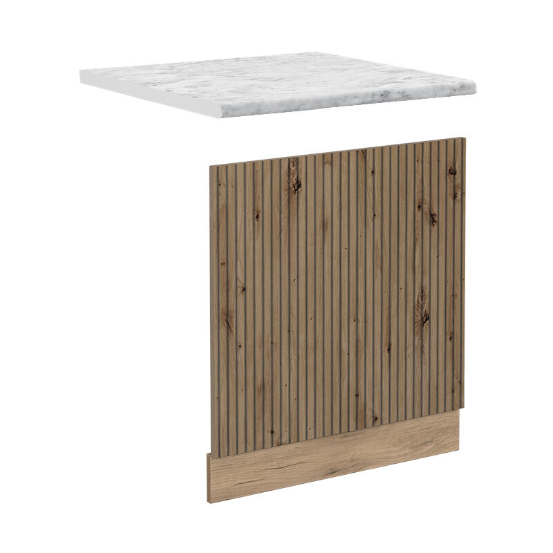 foto del prodotto pannello frontale r line, rovere artigianale, 60 cm , pl marmo vicco