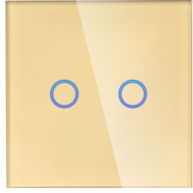 foto del prodotto pannello in vetro singolo 2g gold dc smart home