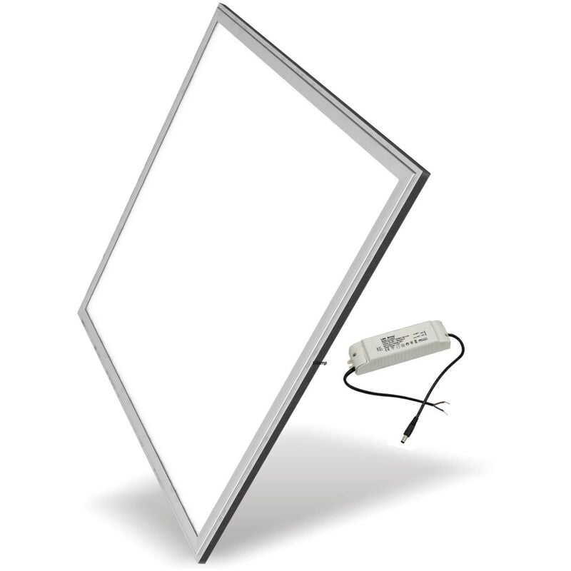 foto del prodotto pannello led 60x60 48w 220v bordo argento 1cm super sottile driver inclusoluce calda 3000k