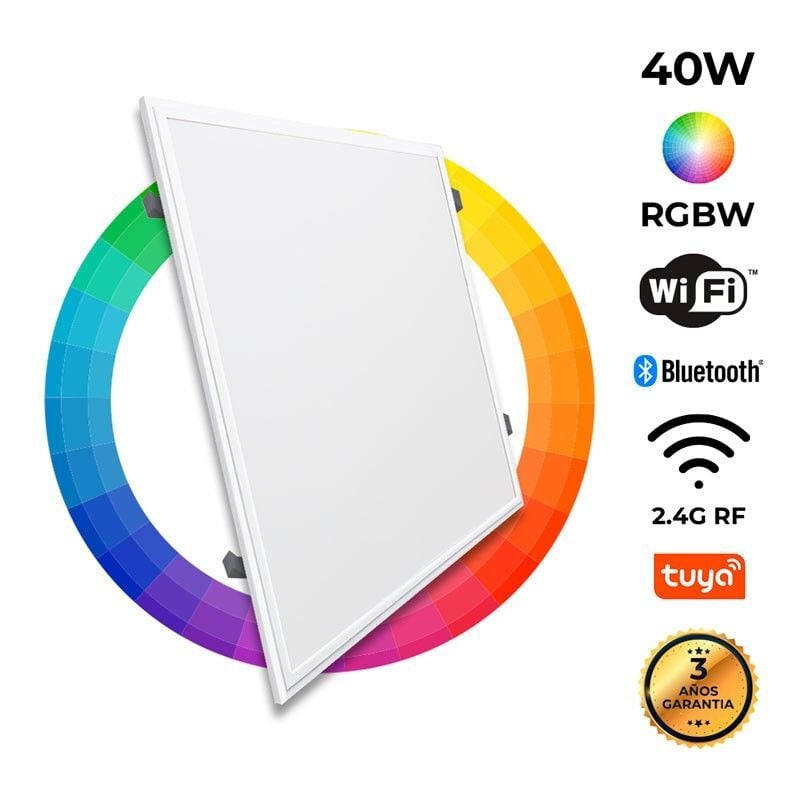 foto del prodotto pannello led da incasso wifi smart rgb rgbw cct 60x60 cm 