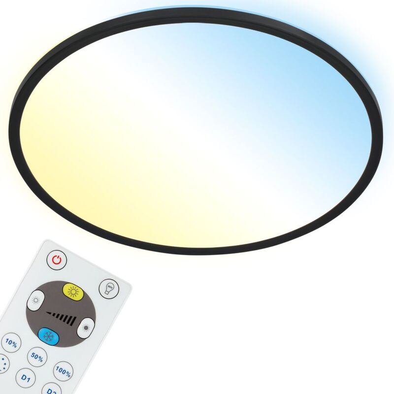 foto del prodotto pannello led dimmerabile con telecomando ultrapiatto cct 22 w nero plastica briloner