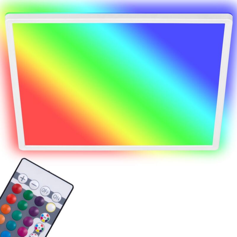 foto del prodotto pannello led dimmerabile telecomando rgb ultrapiatto 15w bianco plastica briloner