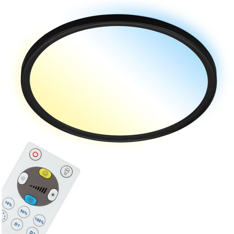foto del prodotto pannello led dimmerabile telecomando ultrapiatto cct 18w nero plastica briloner