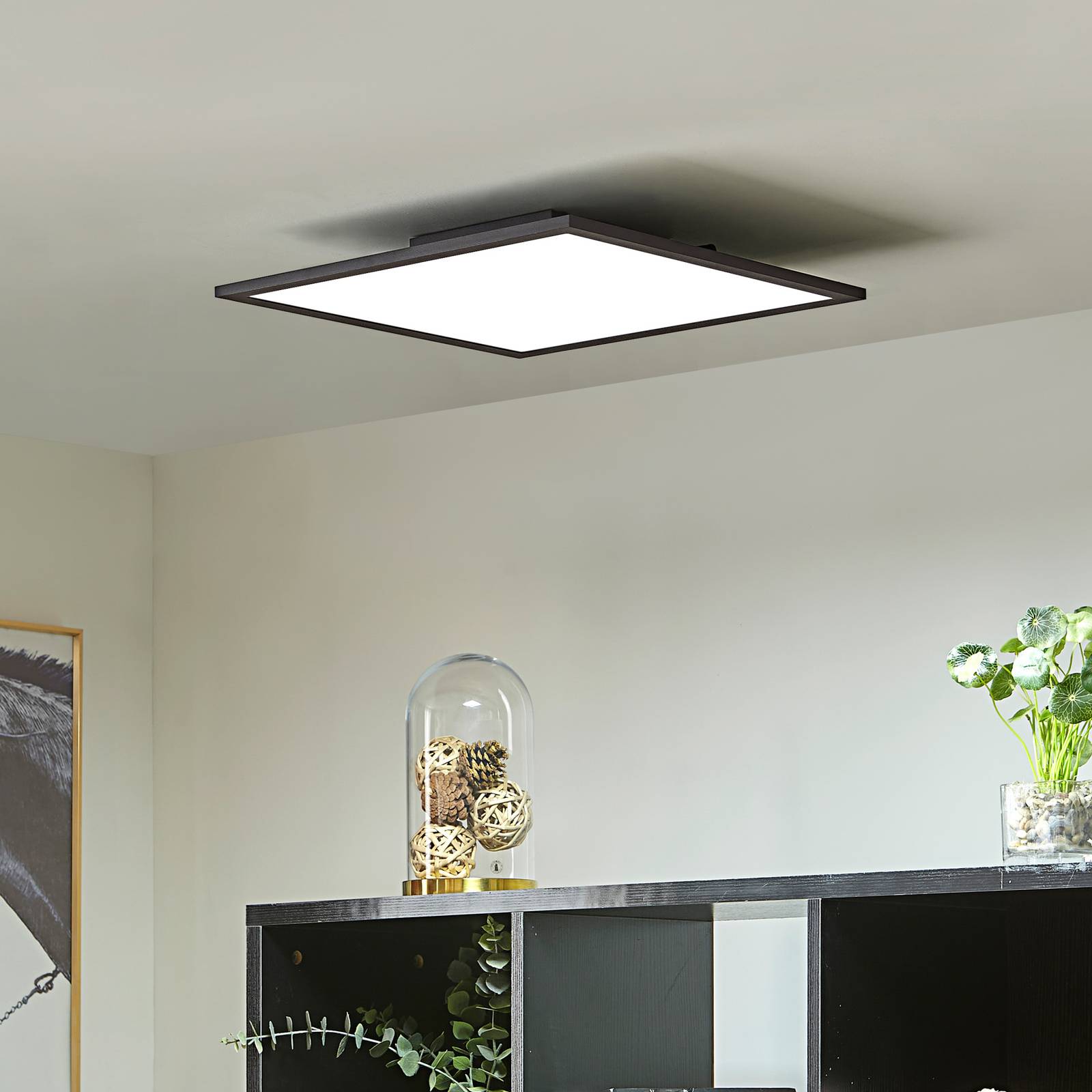 foto del prodotto pannello led lindby lamin, nero, 40 cm, cct, dimmerabile, telecomando