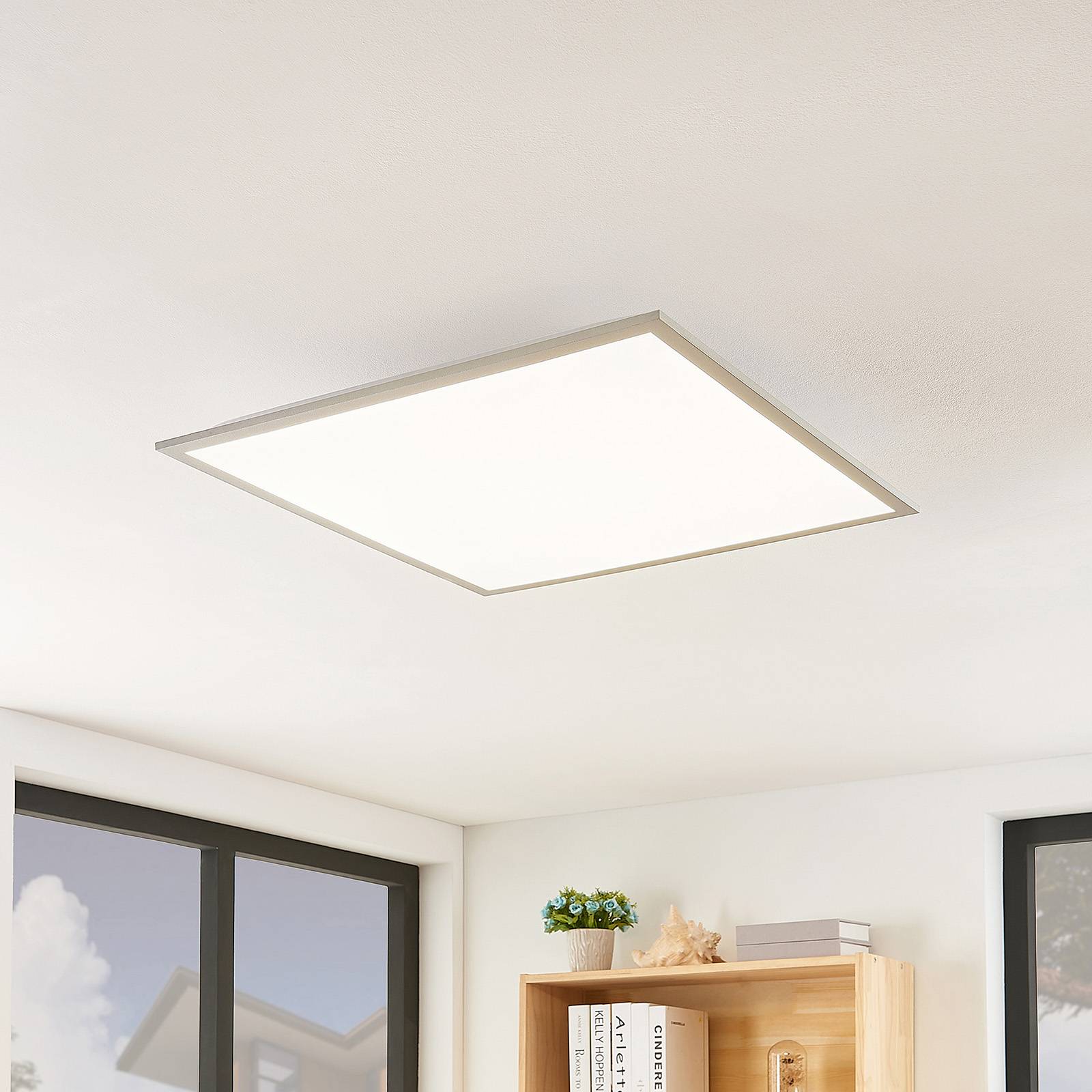foto del prodotto pannello led lindby stenley, 4.000 k, 60 cm x 60 cm, argento bianco