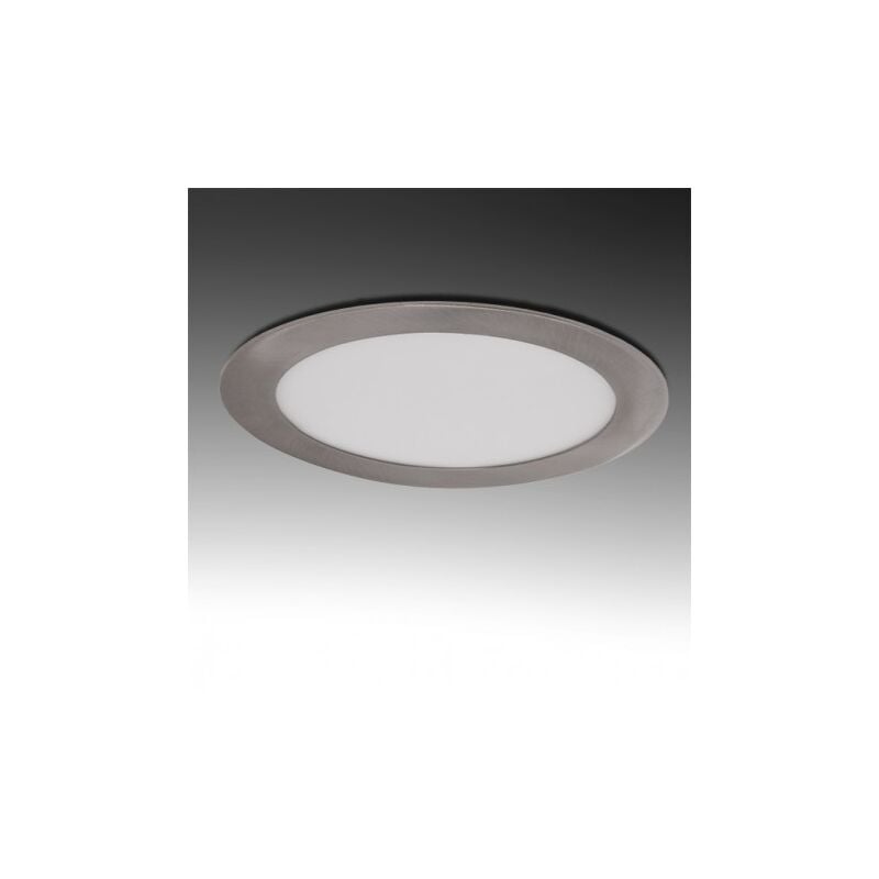 foto del prodotto pannello led rotondo 18w acciaio satinato nickel slim ip20 incasso faretto luce calda bianca naturale downlight naturale 4000k
