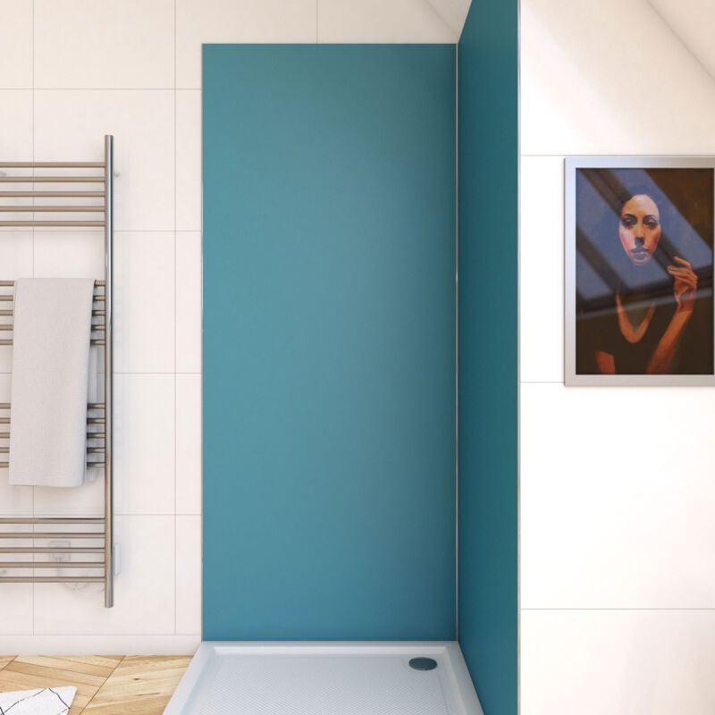 foto del prodotto pannello murale con finitura in alluminio blu 90 x 210 cm wall it bleu