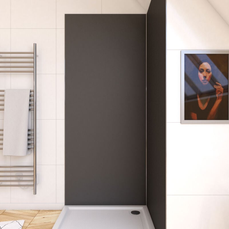 foto del prodotto pannello murale con finitura in alluminio grigio 90 x 210 cm wall it gris
