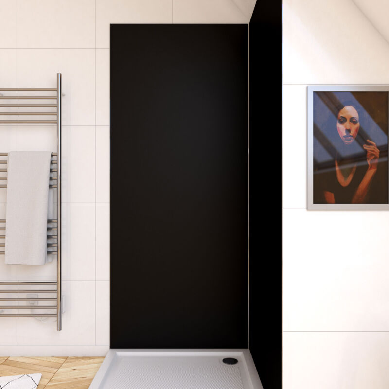 foto del prodotto pannello murale con finitura in alluminio nero 90 x 210 cm wall it noir