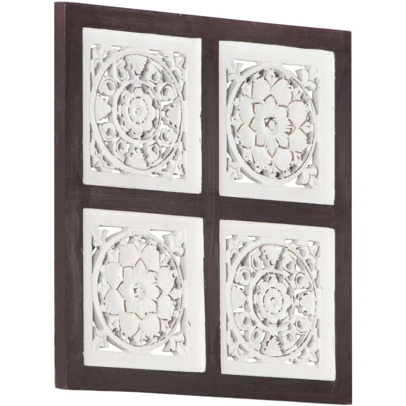 foto del prodotto pannello murale intagliato mdf 40x40x1,5 cm marrone e bianco vidaxl