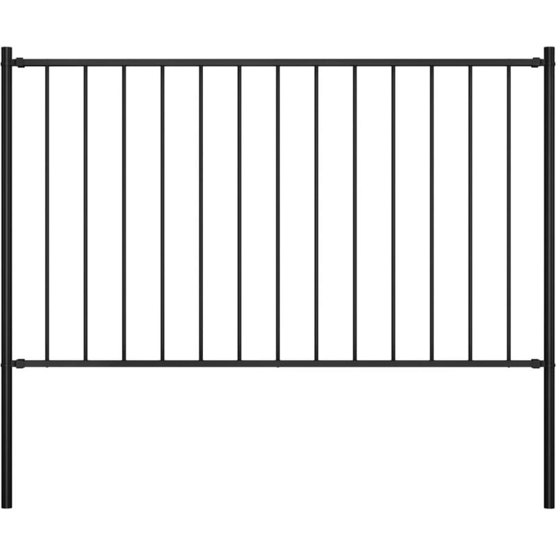 foto del prodotto pannello recinzione con pali acciaio verniciato 1,7x1,25 m nero - vidaxl