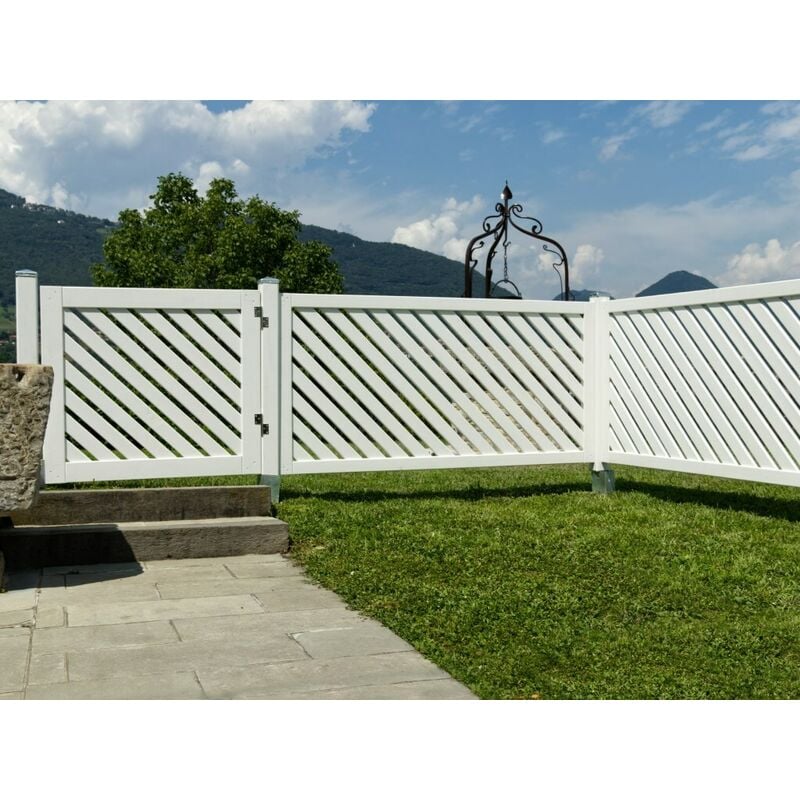 foto del prodotto pannello recinzione selenia pino laccato colore bianco cm.180x90h