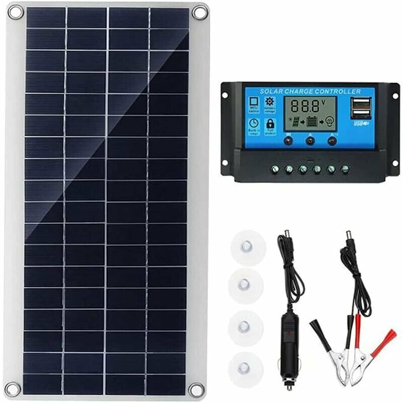 foto del prodotto pannello solare da 300 w 12 v, kit pannello solare, kit caricabatterie con regolatore di carica solare 20 a per camper, yacht, esterni, giardino,