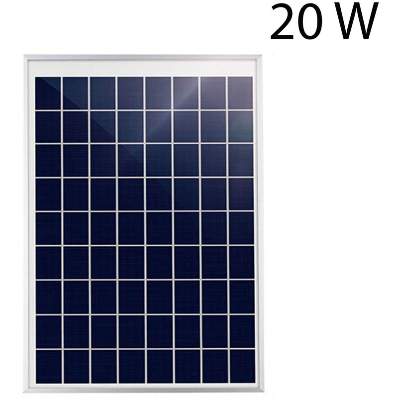 foto del prodotto pannello solare fotovoltaico 20w energia 18v pinza coccodrillo campeggio