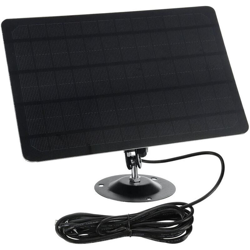 foto del prodotto pannello solare micro usb 10w 5v 2000mah rotazione di 360 gradi piastra solare in silicone monocristallino impermeabile per fotocamera usb nero 