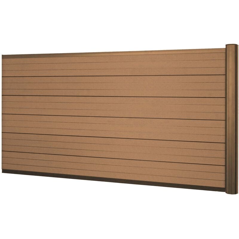 foto del prodotto pannello supplementare frangivento fendivista basso privacy sarthe wpc alluminio premium 188cm teak