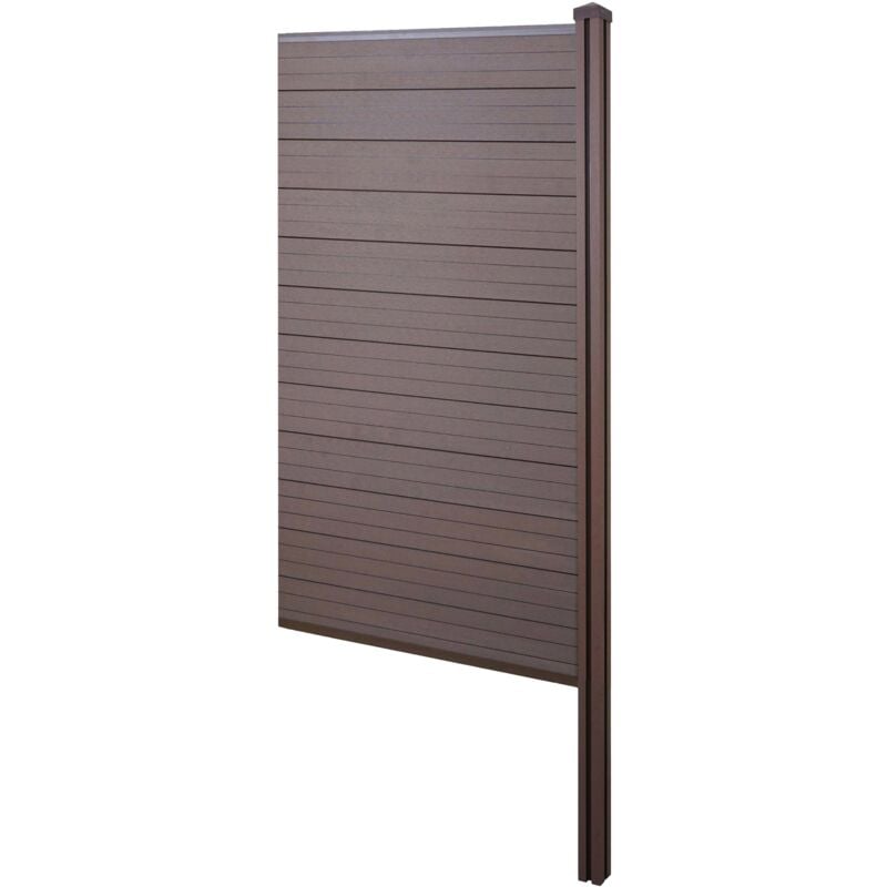 foto del prodotto pannello supplementare frangivento fendivista stretto con montanti alti sarthe wpc 98cm marrone