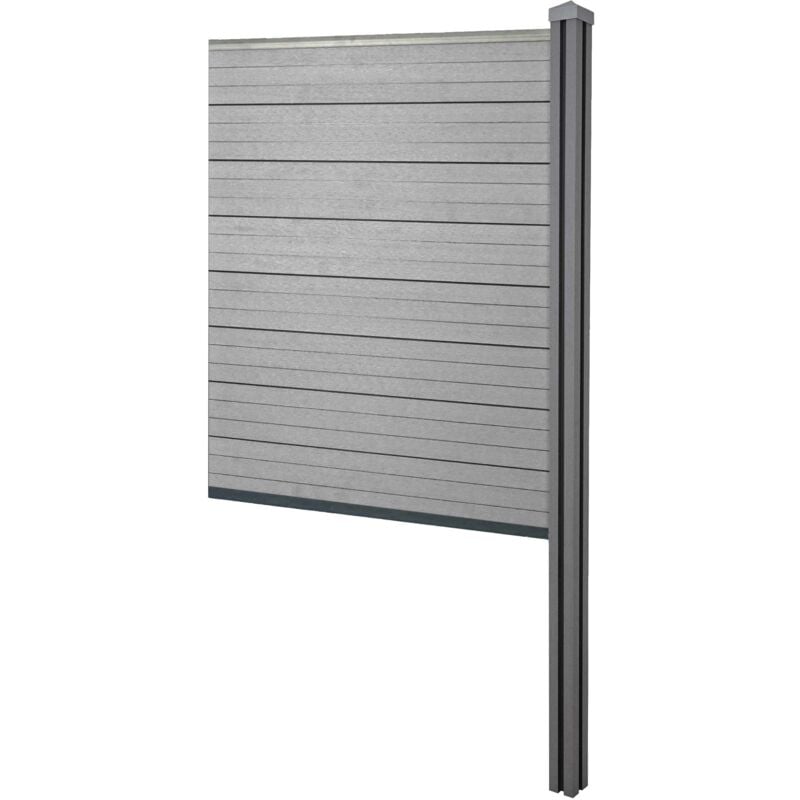 foto del prodotto pannello supplementare frangivento fendivista stretto privacy sarthe wpc installazione cemento 98cm grigio