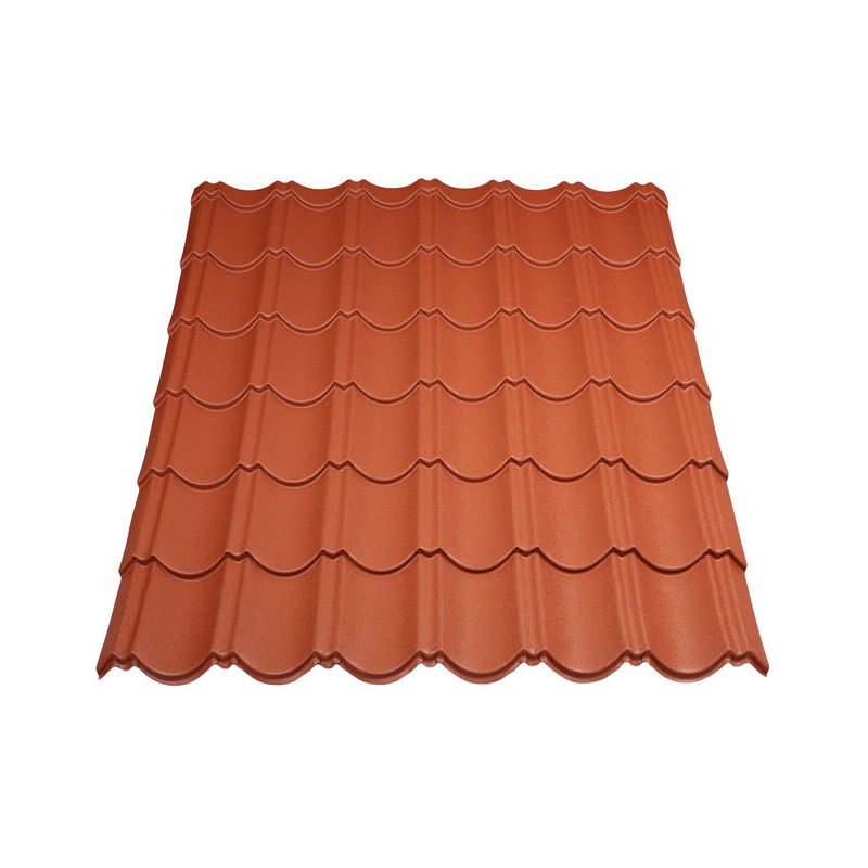 foto del prodotto pannello tegola facile 1030 x 950 mm in acciaio zincato, verniciatura opaca colore rosso bruno opaco, larghezza 950mm, lunghezza 1030mm