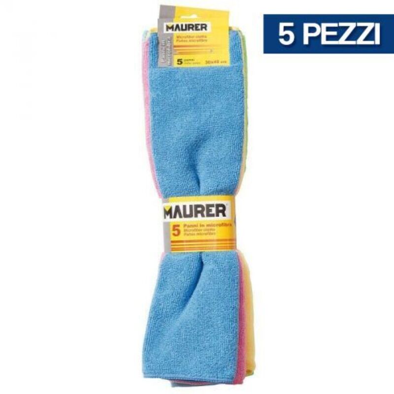 foto del prodotto panno in microfibra panni multiuso 30x40 cm 5 pz vari colori 31412 