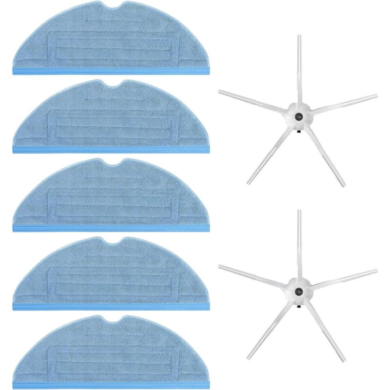 foto del prodotto panno in microfibra per xiaomi roborock s7 s7 plus t7 e t7 plus set di accessori per aspirapolvere da 7 pezzi 5 panni 2 spazzole laterali 