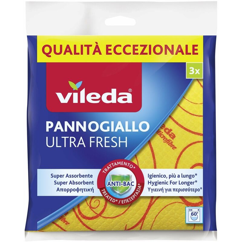 foto del prodotto panno vileda per asciugare spolverare e pulire conf. 3 pz.
