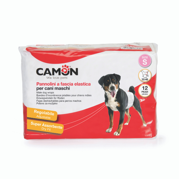 foto del prodotto pannolini a fascia elastica per cani maschi camon misura 1 30 46 cm 1 ordine scegli lo sconto bzr5 bzr20 200 punti fedelt 