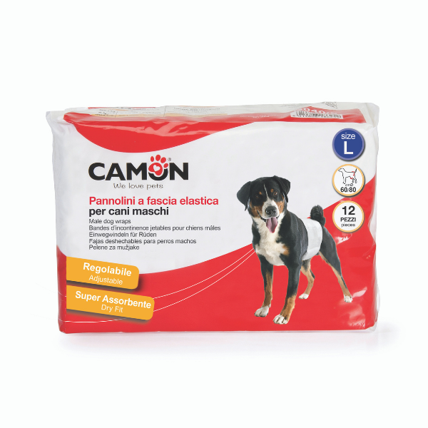 foto del prodotto pannolini a fascia elastica per cani maschi camon misura 3 60 80 cm 1 ordine scegli lo sconto bzr5 bzr20 200 punti fedelt 