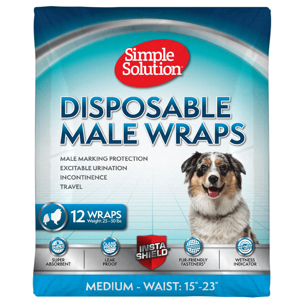 foto del prodotto pannolini monouso simple solution per cani maschi tg. m 38 58 cm, 12 pz