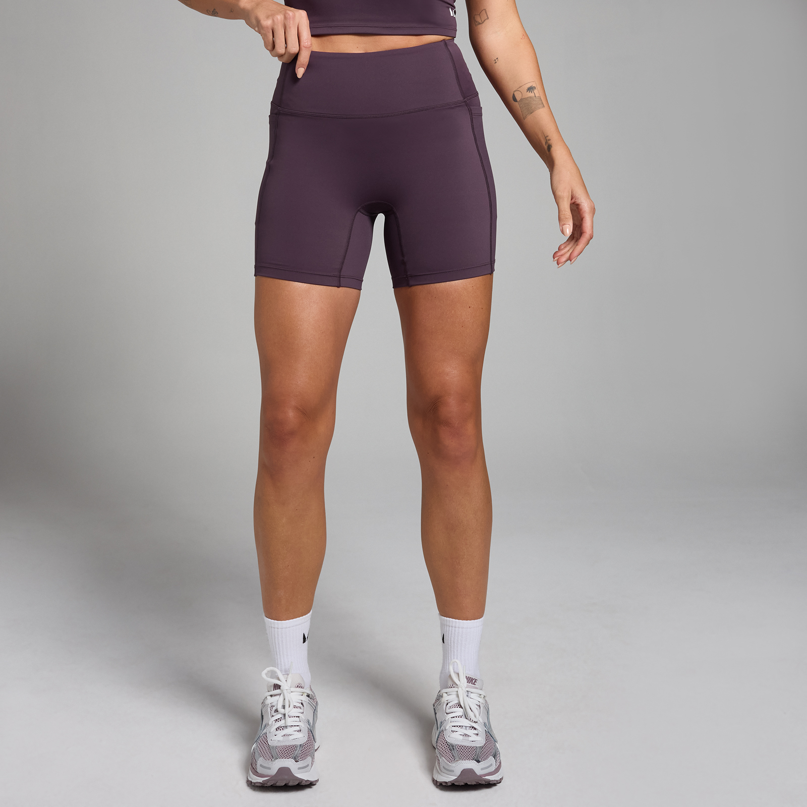 foto del prodotto pantaloncini ciclista con tasca mp active da donna viola scuro xs
