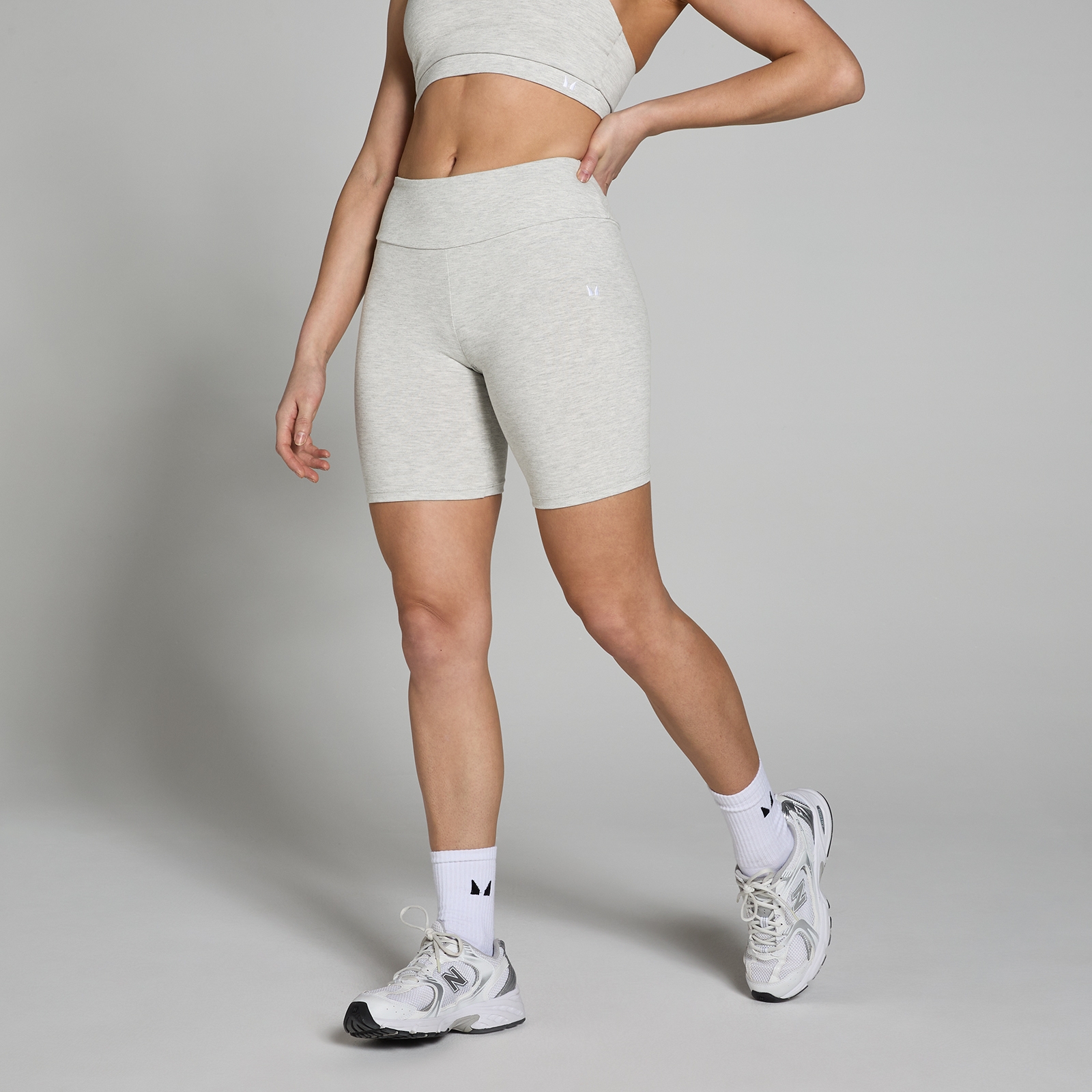 foto del prodotto pantaloncini ciclista mp basics da donna grigio chiaro m lange xxl