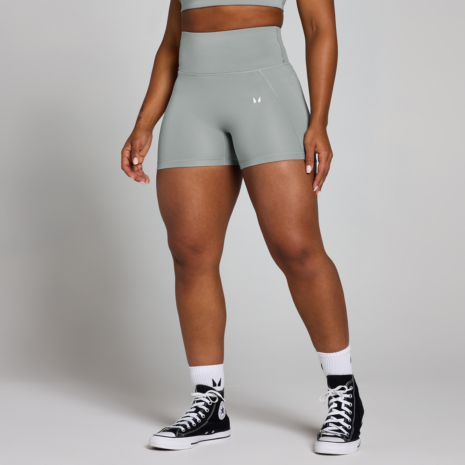 foto del prodotto pantaloncini sportivi con grafica origin mp da donna fossil grey l