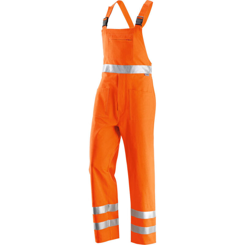 foto del prodotto pantalone con pettorina alta visibilit felpato 65 cotone e 35 poliestere con bande rifrangenti m