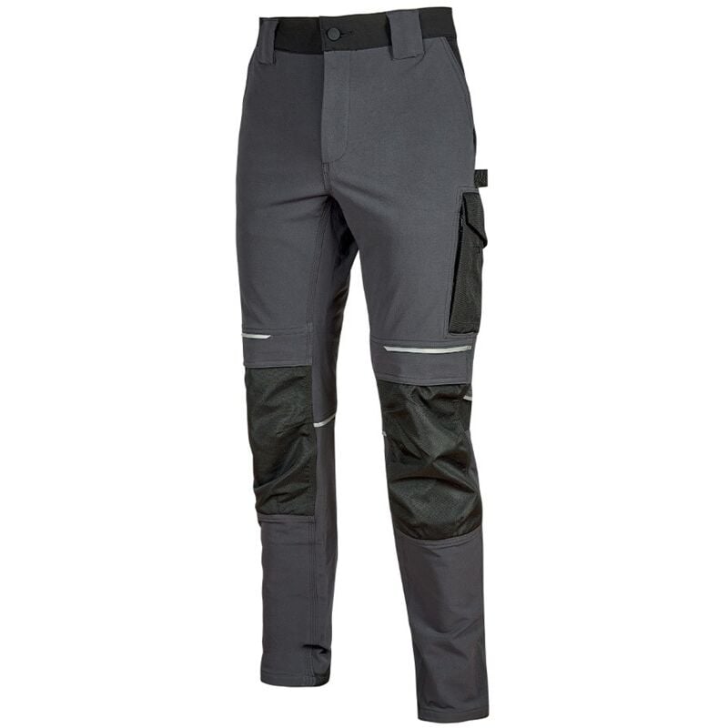 foto del prodotto pantalone da lavoro atom idrorepellente in tessuto 4 way stretch confortevole e morbido sulla pelle grigio 3xl u power