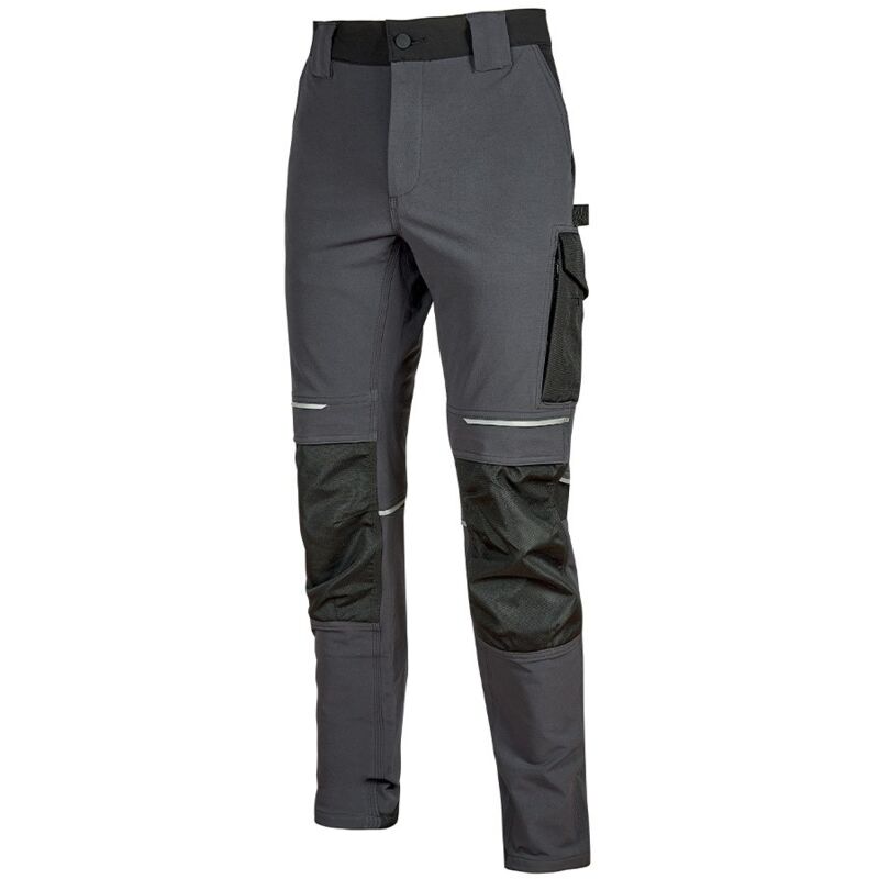 foto del prodotto pantalone da lavoro atom idrorepellente in tessuto 4 way stretch confortevole e morbido sulla pelle m grigio u power