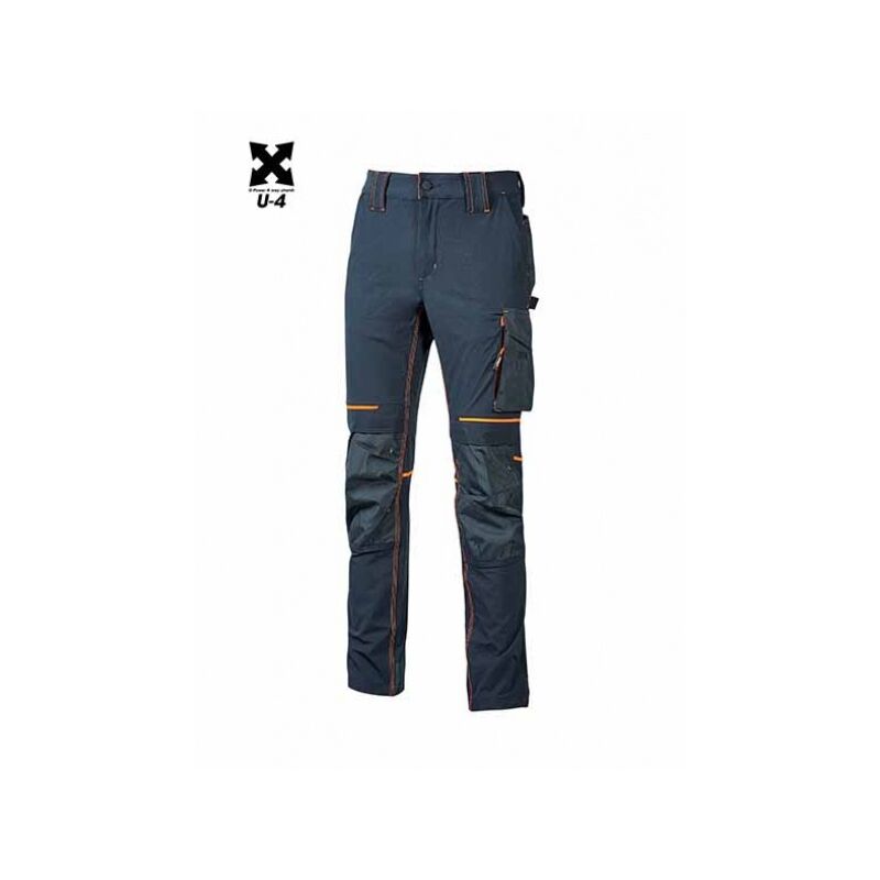 foto del prodotto pantalone da lavoro atom idrorepellente in tessuto 4 way stretch confortevole e morbido sulla pelle s blu u power