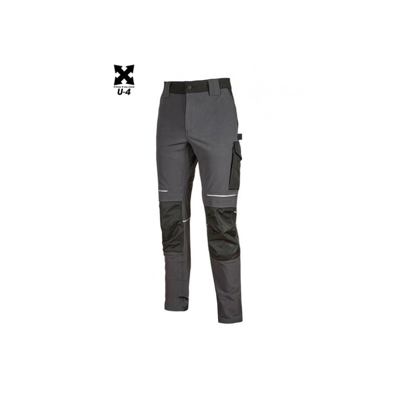 foto del prodotto pantalone da lavoro atom idrorepellente in tessuto 4 way stretch confortevole e morbido sulla pelle s grigio u power