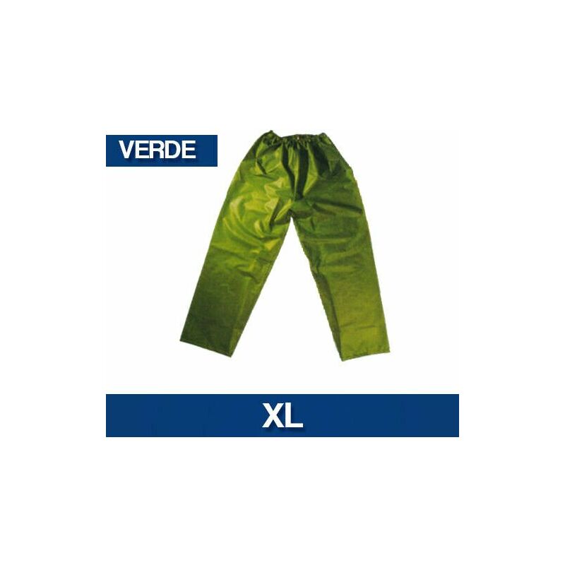 foto del prodotto pantalone impermeabile antivento antipioggia in pvc xtrem con elastico 01584v verde xl 01588 