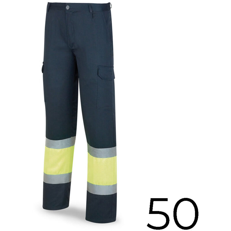 foto del prodotto pantaloni ad alta visibilit in poliestere cotone bicolore blu giallo taglia 50 388pfxyfa 50 mark