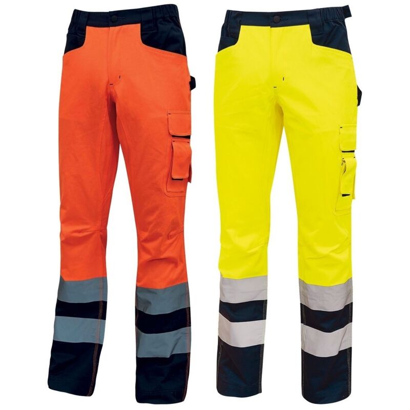 foto del prodotto pantaloni alta visbilita foderati in flanella upower radiant arancio navy l
