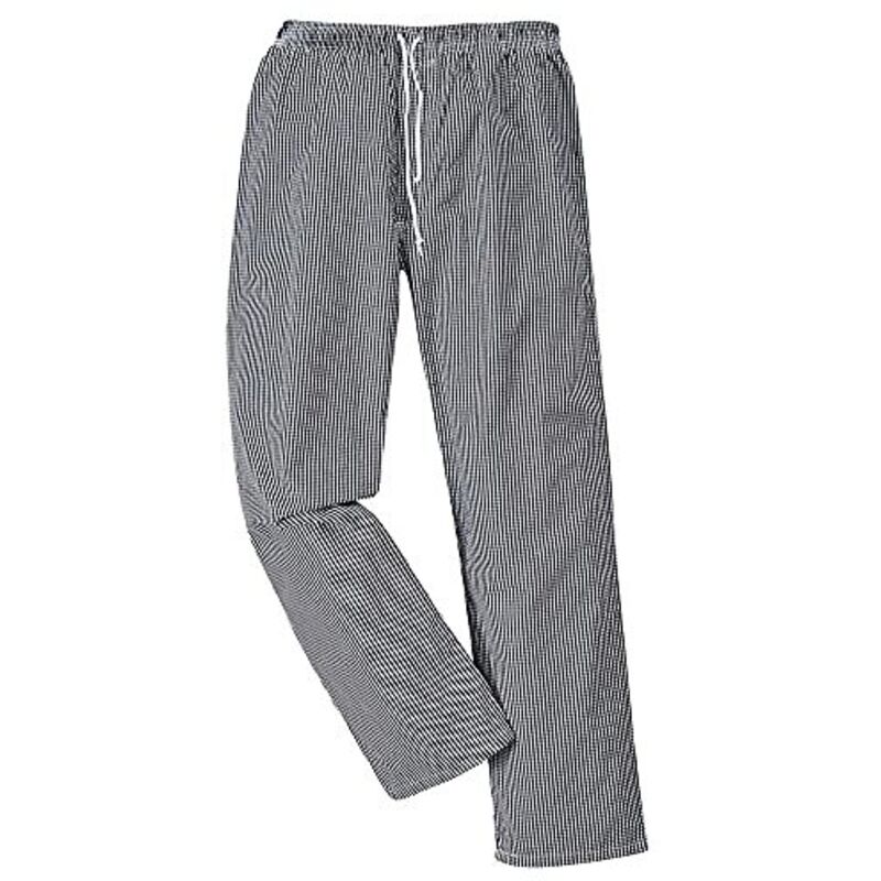 foto del prodotto pantaloni da chef con punto vita elasticizzato bianco-nero 3xl
